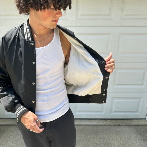 Vintage 80s Men's Lindell Drop Forge Hockey Bomber Jacket Size L - Picture 6 of 7